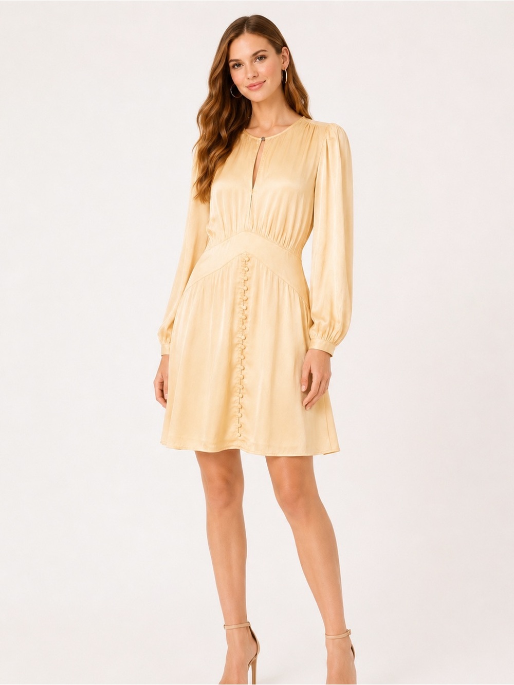 NWT Zadig & Voltaire Rhodri 100% Silk Shea Yellow Mini Dress L